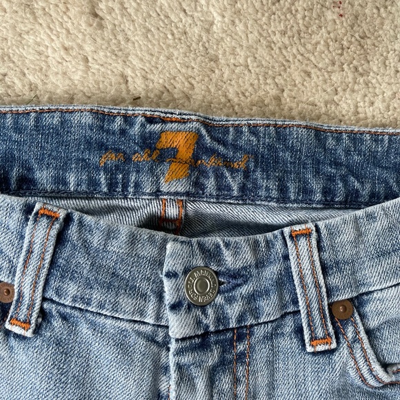 7 For All Mankind "A" Pocket Y2K Pink Stiching Low Rise Boot Cut Jeans Size 27 - Picture 6 of 8